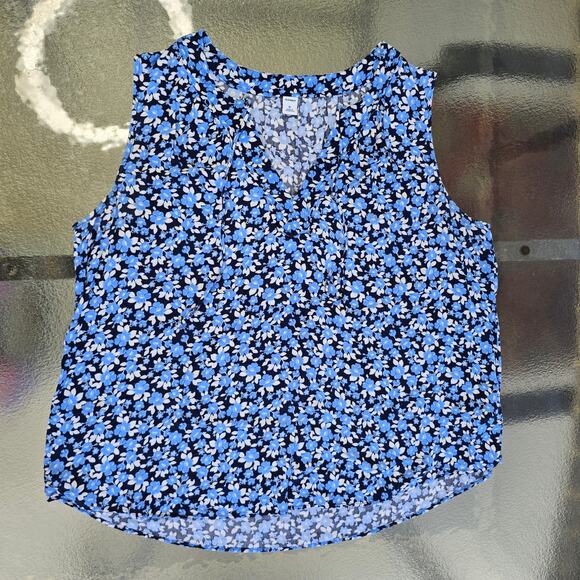 Old Navy Soft Blue Floral Rayon Top Size XL - Picture 1 of 3